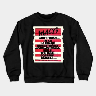 Macy's South Yarra Gig Guide August 1980 Crewneck Sweatshirt